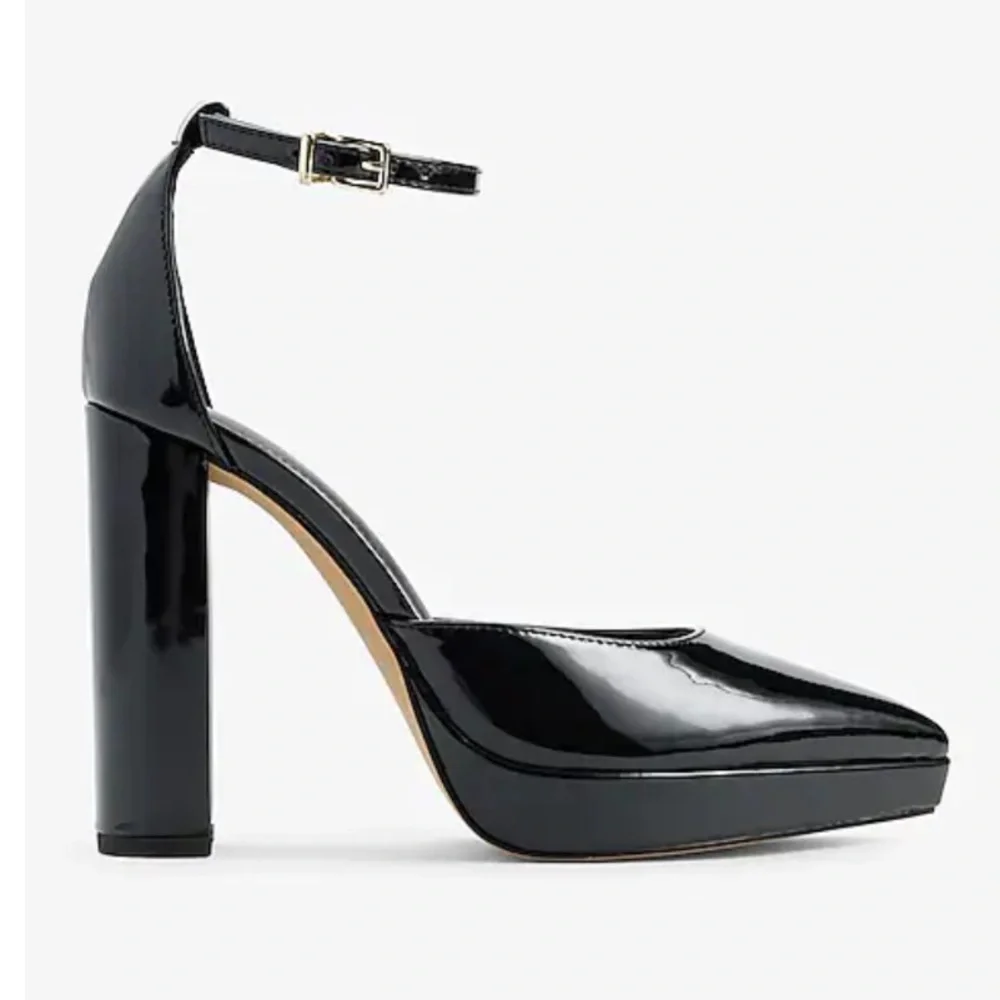 Express Closed Pointed Toe Platform Pumps High Heel Mary Jane Eggplant Size 9